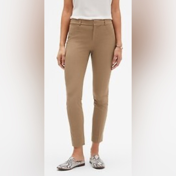 Banana Republic Sz 10 Tan Sloan Straight Washable Bi-Stretch Trouser Pants NEW - Picture 1 of 14
